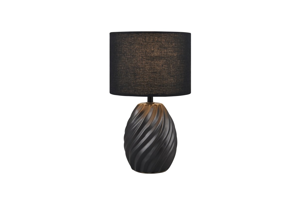 Melva 30cm Schwarz tischlampe Von Trio Lighting - Werten Sie Ihr Zuhause mit der Melva-Tischlampe auf – eine perfekte Kombination aus Stil und Funktion.