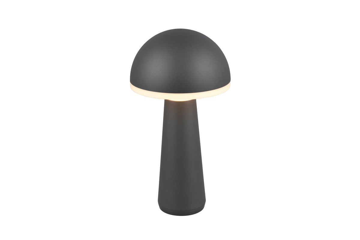 Fungo 30cm Anthrazit tragbare Von Trio Lighting - Mit Touch-Funktion zur Dimmbarkeit und einstellbaren Lichtfarbe sowie separater Ladestation ist sie eine flexible Lichtquelle für drinnen und draußen.