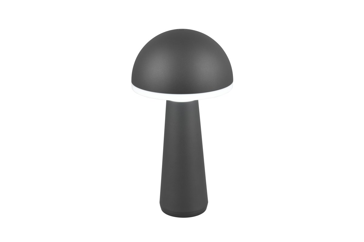 Fungo 30cm Anthrazit tragbare Von Trio Lighting - Mit Touch-Funktion zur Dimmbarkeit und einstellbaren Lichtfarbe sowie separater Ladestation ist sie eine flexible Lichtquelle für drinnen und draußen.
