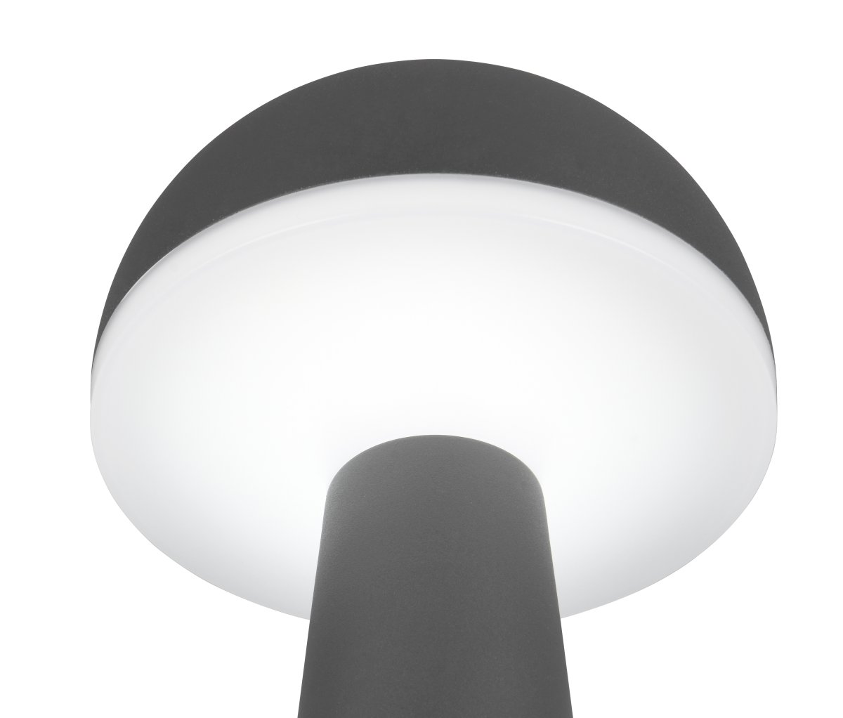Fungo 30cm Anthrazit tragbare Von Trio Lighting - Mit Touch-Funktion zur Dimmbarkeit und einstellbaren Lichtfarbe sowie separater Ladestation ist sie eine flexible Lichtquelle für drinnen und draußen.