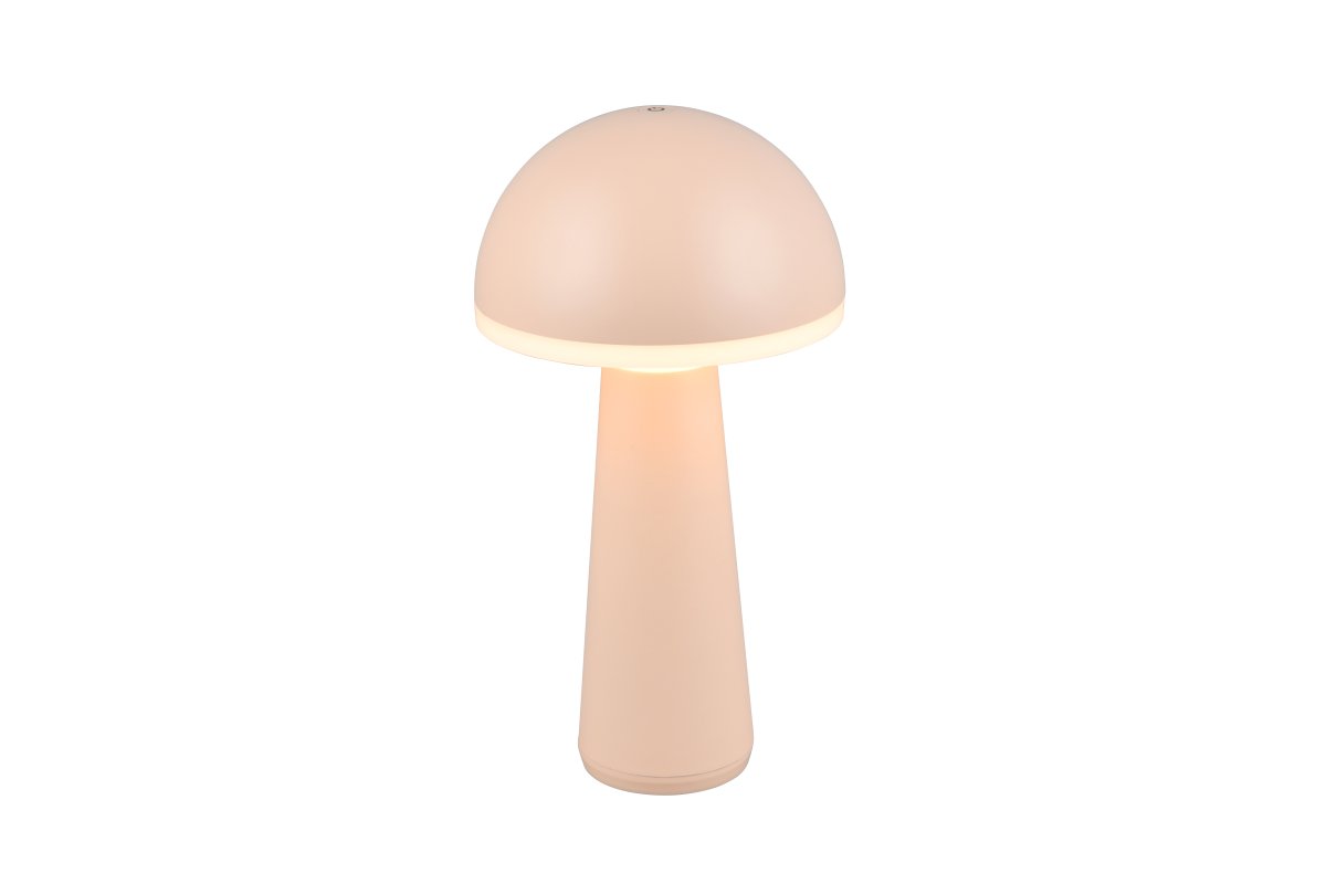 Fungo 30cm Sand tragbare Von Trio Lighting - Mit Touch-Funktion zur Dimmbarkeit und einstellbaren Lichtfarbe sowie separater Ladestation ist sie eine flexible Lichtquelle für drinnen und draußen.