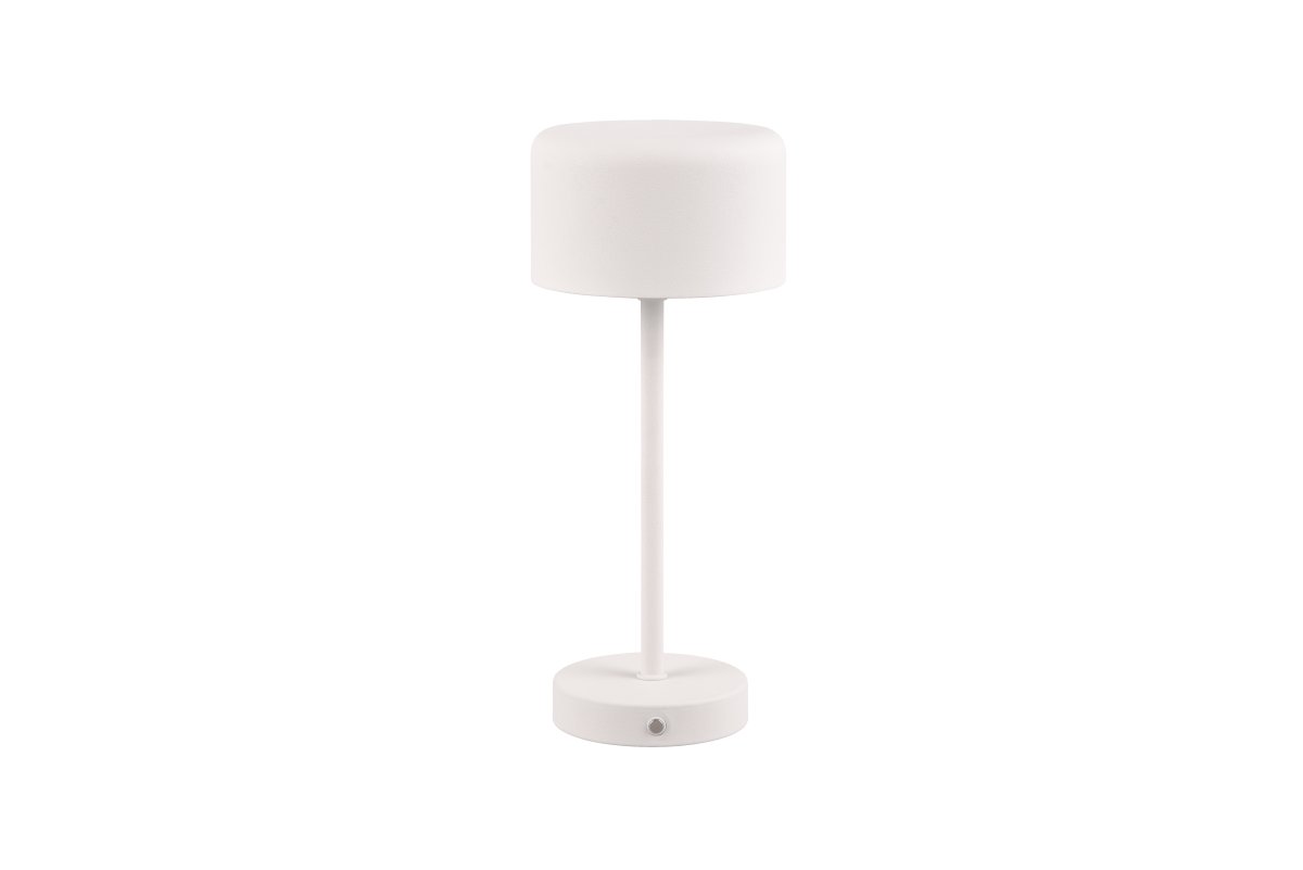 Jeff 30cm Weiß tragbare Von Trio Lighting - Dank wiederaufladbarem Akku und einfachem Aufladen über den USB-C-Anschluss lässt sie sich überall und ohne Kabel platzieren und sorgt für eine gemütliche Lichtatmosphäre.
