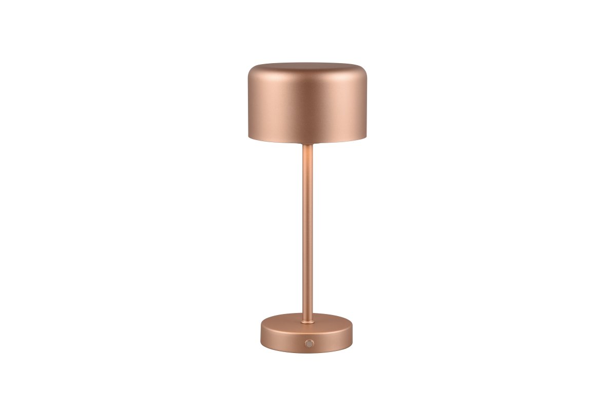 Jeff 30cm Braun tragbare Von Trio Lighting - Dank wiederaufladbarem Akku und einfachem Aufladen über den USB-C-Anschluss lässt sie sich überall und ohne Kabel platzieren und sorgt für eine gemütliche Lichtatmosphäre.