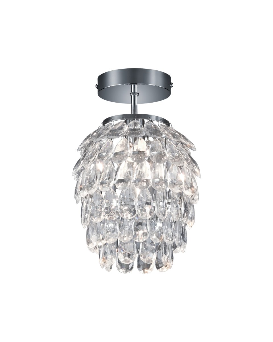 Petty Ø20 Chrom deckenleuchte Von Trio Lighting - Die Deckenleuchte Petty beeindruckt mit viel Glanz und Glamour und ist ein spektakulärer Blickfang im Wohn- oder Esszimmer.