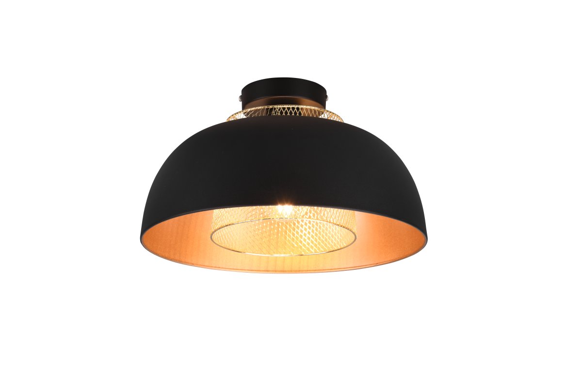 Punch Ø35 Schwarz deckenleuchte Von Trio Lighting - Die elegante Form der Lampe und die Farbkombination aus Mattschwarz und Gold verleihen ihr einen Hauch von Raffinesse.