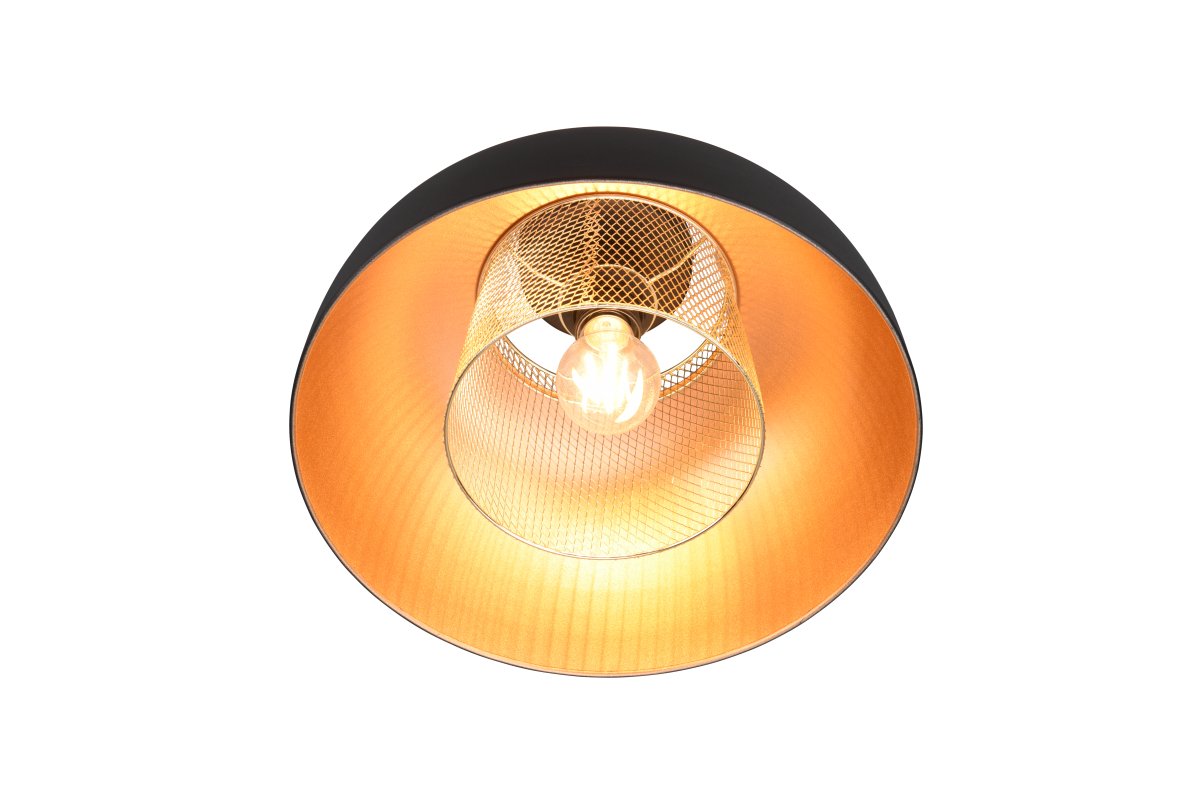 Punch Ø35 Schwarz deckenleuchte Von Trio Lighting - Die elegante Form der Lampe und die Farbkombination aus Mattschwarz und Gold verleihen ihr einen Hauch von Raffinesse.