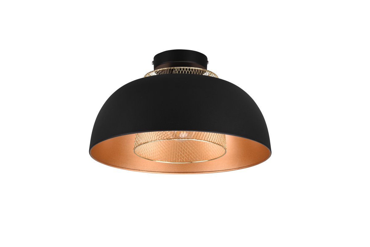 Punch Ø35 Schwarz deckenleuchte Von Trio Lighting - Die elegante Form der Lampe und die Farbkombination aus Mattschwarz und Gold verleihen ihr einen Hauch von Raffinesse.