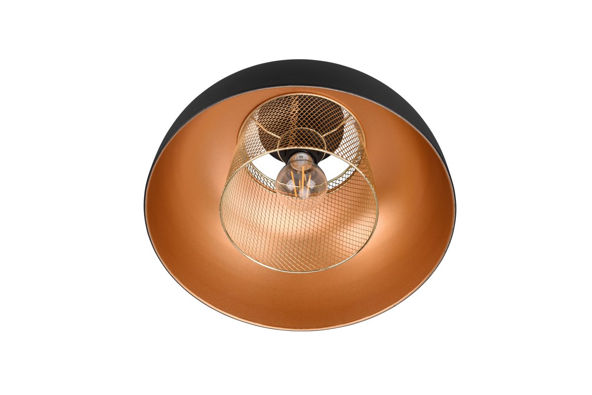 Punch Ø35 Schwarz deckenleuchte Von Trio Lighting - Die elegante Form der Lampe und die Farbkombination aus Mattschwarz und Gold verleihen ihr einen Hauch von Raffinesse.