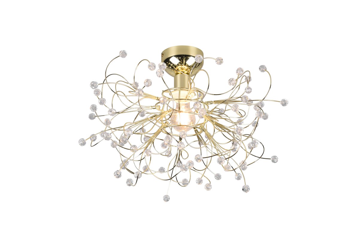 Gloria Ø52 Bronze deckenleuchte Von Trio Lighting - Die elegante Kombination aus poliertem Messing und schimmernden Details verleiht jedem Interieur eine edle Note und macht diese Lampe zu einem stilvollen Highlight in Ihrem Zuhause.