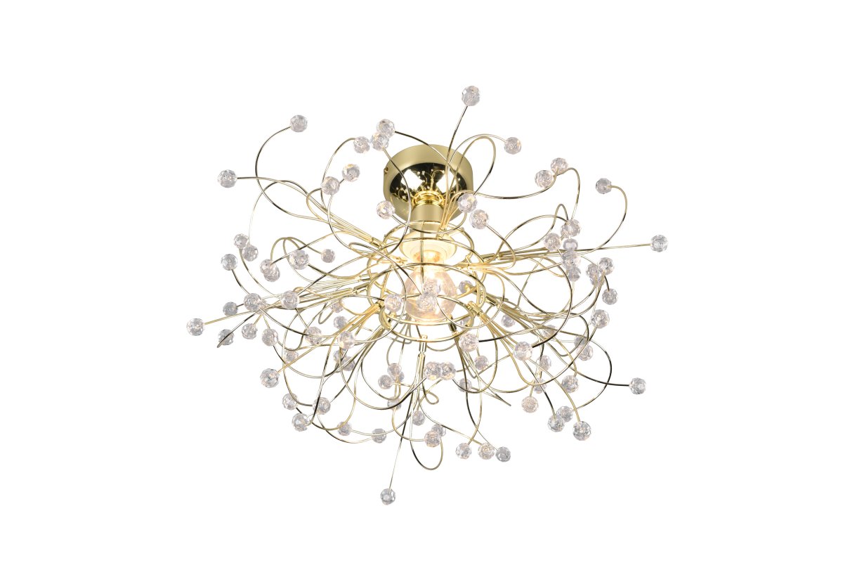 Gloria Ø52 Bronze deckenleuchte Von Trio Lighting - Die elegante Kombination aus poliertem Messing und schimmernden Details verleiht jedem Interieur eine edle Note und macht diese Lampe zu einem stilvollen Highlight in Ihrem Zuhause.