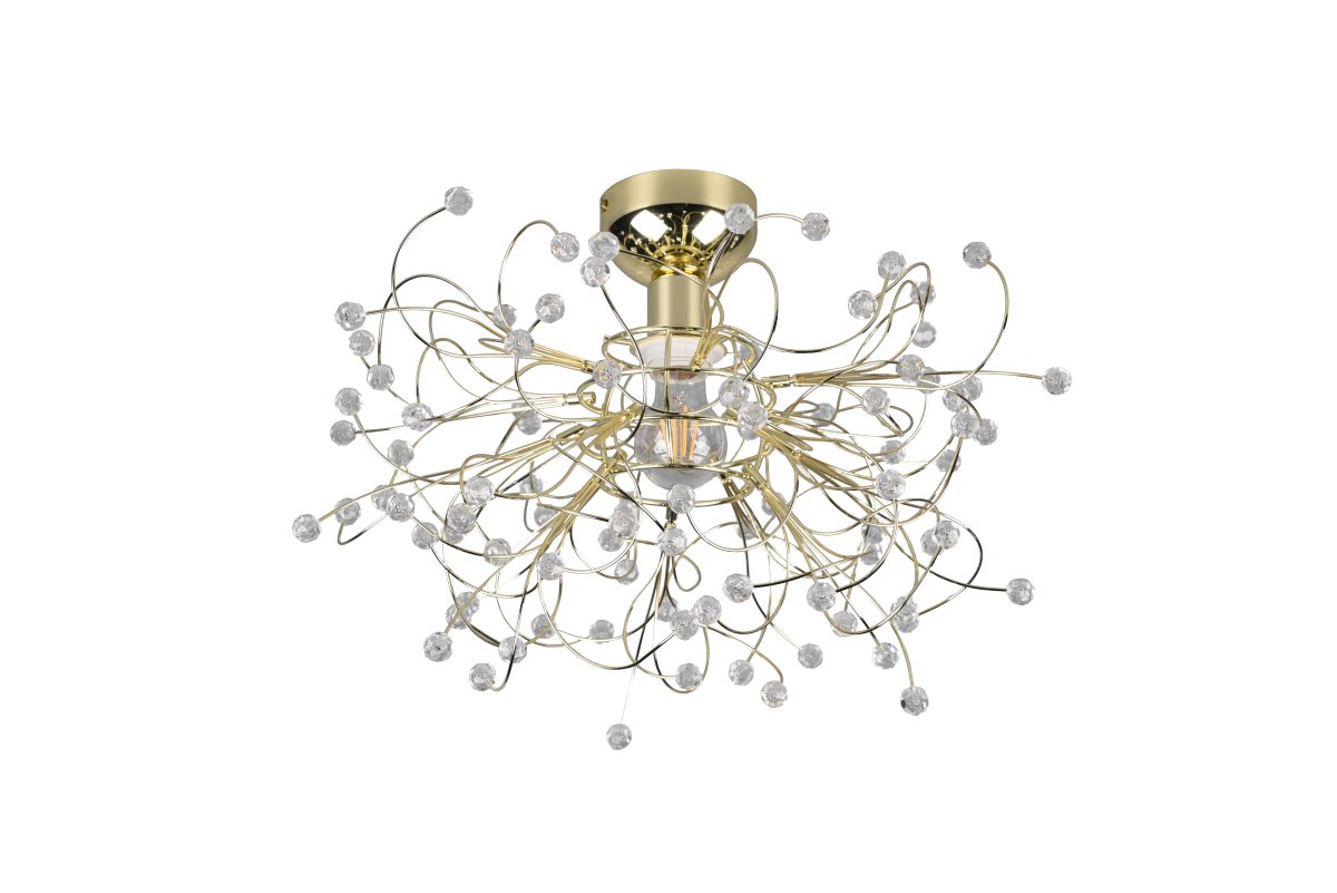 Gloria Ø52 Bronze deckenleuchte Von Trio Lighting - Die elegante Kombination aus poliertem Messing und schimmernden Details verleiht jedem Interieur eine edle Note und macht diese Lampe zu einem stilvollen Highlight in Ihrem Zuhause.