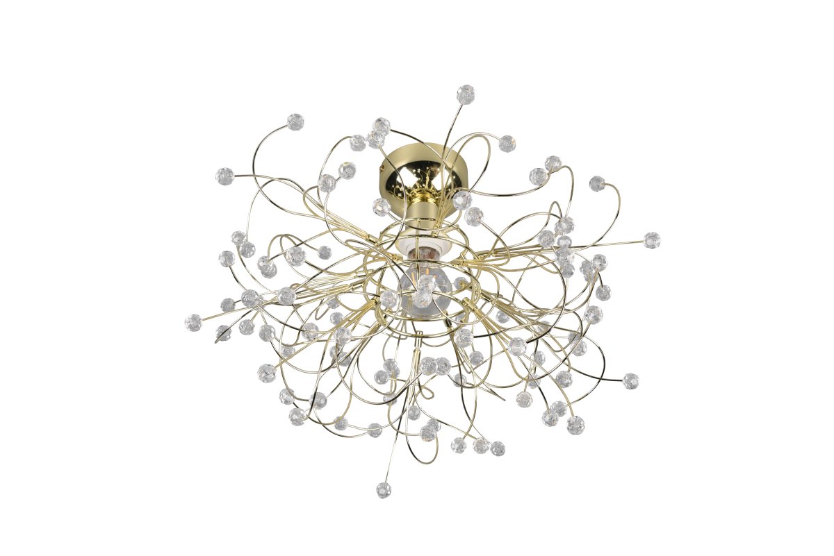 Gloria Ø52 Bronze deckenleuchte Von Trio Lighting - Die elegante Kombination aus poliertem Messing und schimmernden Details verleiht jedem Interieur eine edle Note und macht diese Lampe zu einem stilvollen Highlight in Ihrem Zuhause.