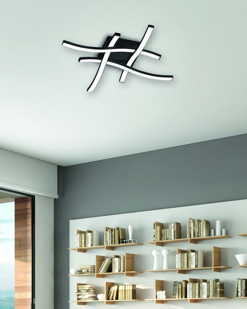 Route 46cm Schwarz deckenleuchte Von Trio Lighting - Moderne LED-Technik sorgt zudem für eine lange Lebensdauer und geringere Wärmeentwicklung – praktisch und umweltfreundlich zugleich!