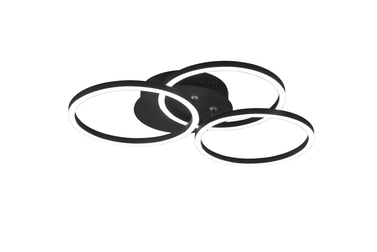 Circle Ø43 Schwarz deckenleuchte Von Trio Lighting - Mit der Fernbedienung können Sie nicht nur die Helligkeit, sondern auch die Farbtemperatur von Kaltweiß bis Warmweiß anpassen.