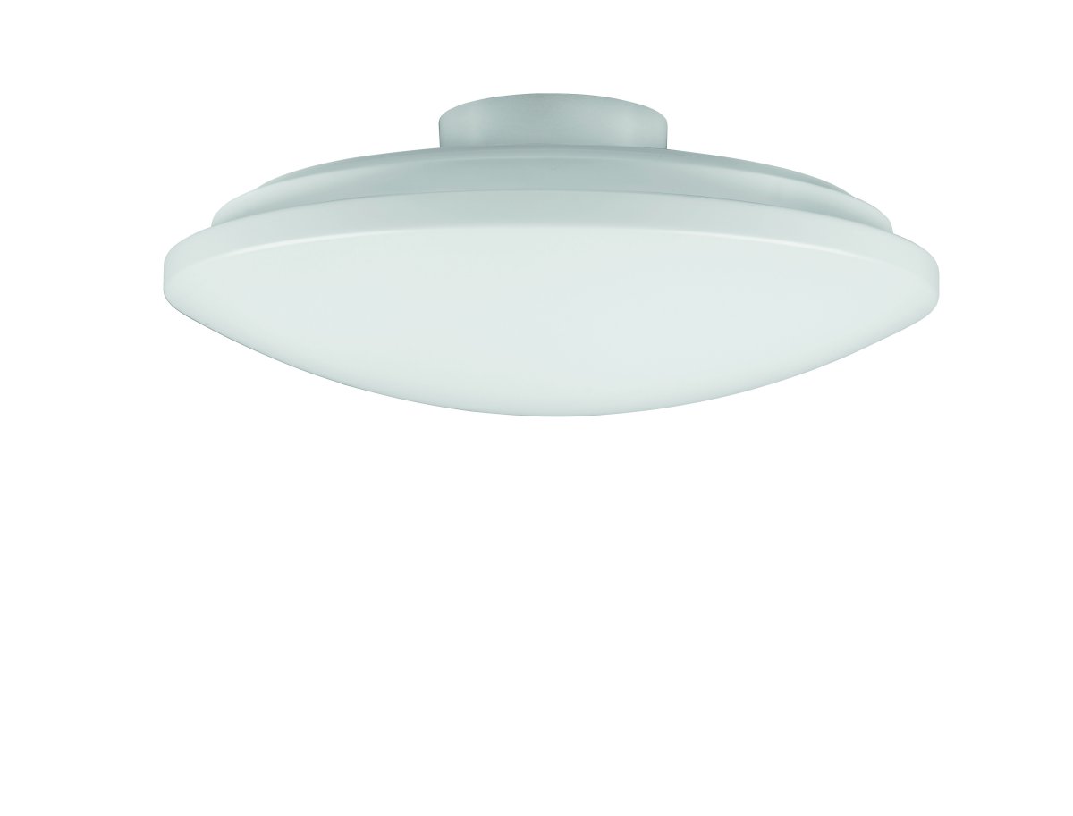 Prodo Ø50 Weiß deckenleuchte Von Trio Lighting - Die integrierte Beleuchtung ist dimmbar und die Farbtemperatur l&auml;sst sich mit der mitgelieferten Fernbedienung einstellen.