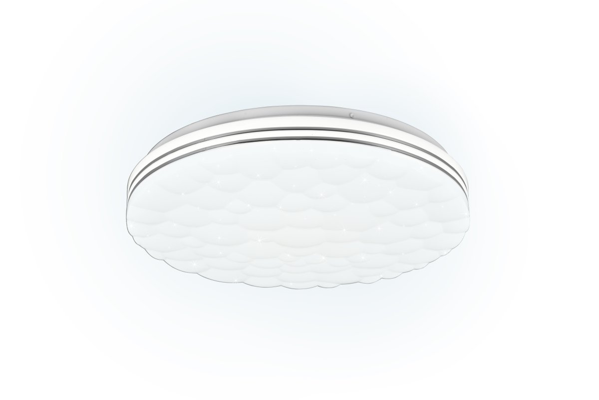 Tiger Ø38 Weiß kinderlampe Von Trio Lighting - Lichtfarbe und Helligkeit lassen sich stufenlos und individuell mit der mitgelieferten Fernbedienung einstellen.