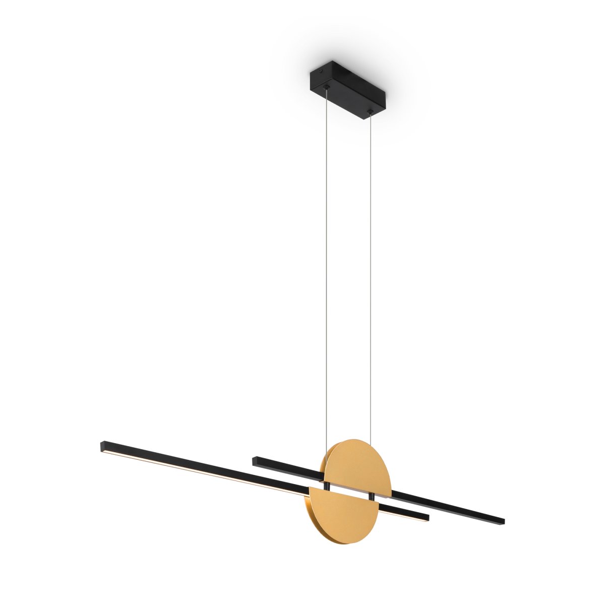 Skyline 110cm Schwarz hängelampe Von Maytoni - Die Skyline-Pendelleuchte ist eine elegante Deckenleuchte mit Messingbeschlägen und schwarzen Details.