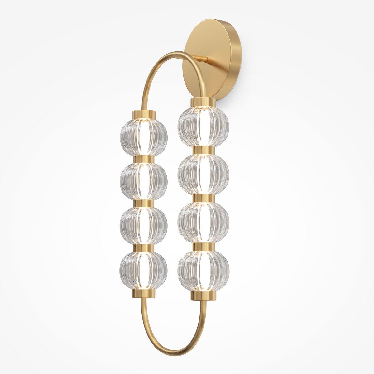 Amulet 60cm Gold wandlampe Von Maytoni - Die einzigartige geschwungene Form der Lampe sorgt für ein angenehmes Licht, das die Atmosphäre in jedem Raum aufhellt und sich perfekt für Flure und Wohnzimmer eignet.
