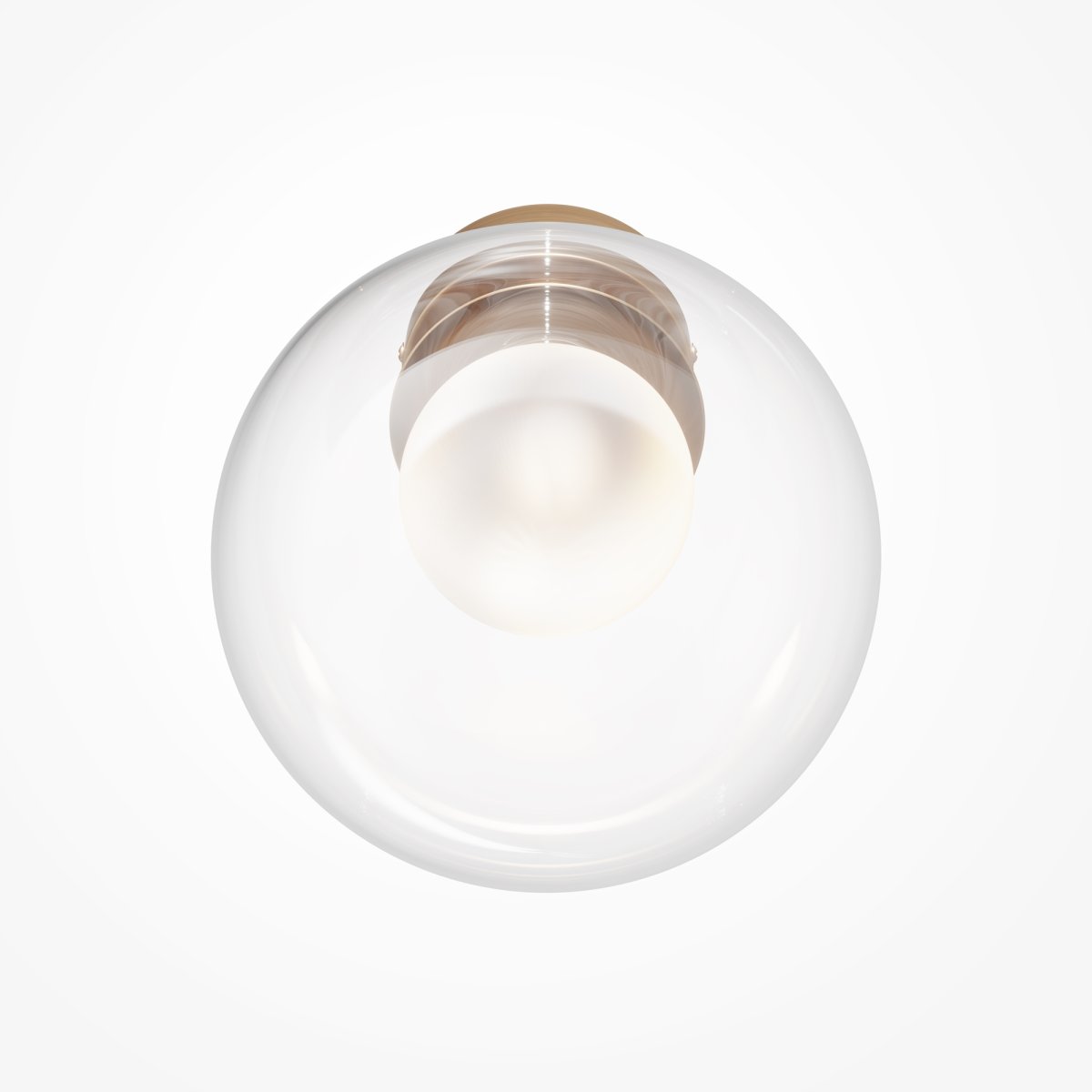 Basic form Ø20 Gold wandlampe Von Maytoni - Mit einem runden, klaren Glasschirm und einem goldenen Sockel spendet die Lampe ein weiches und warmes Licht, das eine einladende Atmosphäre schafft.
