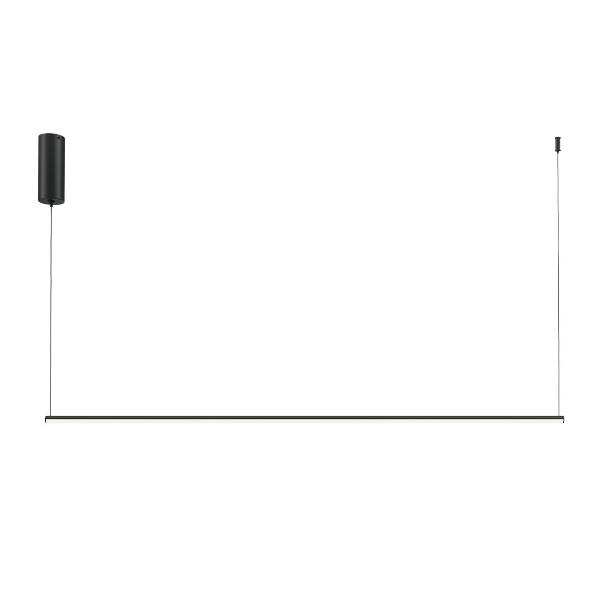Halo 120cm Schwarz hängelampe Von Maytoni - Die schlichte und elegante Form macht sie zu einer vielseitigen Beleuchtungslösung, die sich sowohl in moderne als auch in industrielle Innenräume einfügt und gleichzeitig als diskretes Stil-Statement dient.