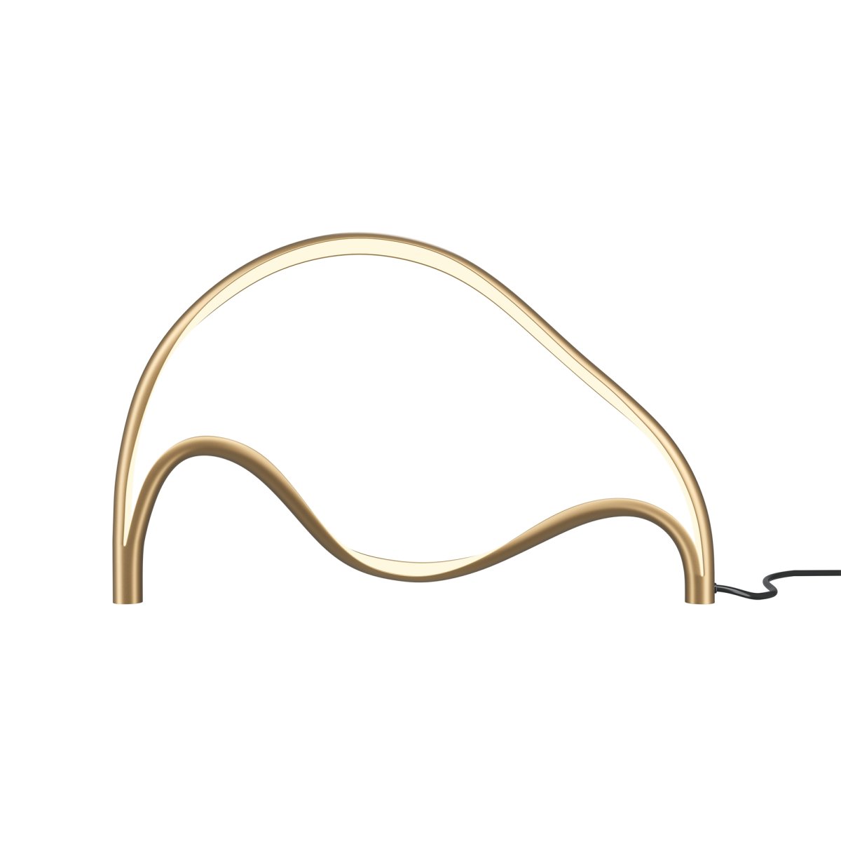 Plons 25cm Messing tischlampe Von Maytoni - Der Diffusor auf Silikonbasis der Lampe streut das Licht sanft und ihre geschwungene und skulpturale Form schafft eine harmonische Atmosphäre und dient als auffälliges Einrichtungsdetail.