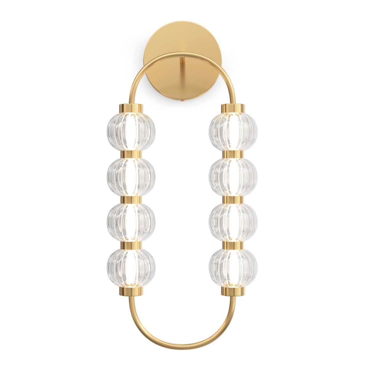Amulet 60cm Gold wandlampe Von Maytoni - Die einzigartige geschwungene Form der Lampe sorgt für ein angenehmes Licht, das die Atmosphäre in jedem Raum aufhellt und sich perfekt für Flure und Wohnzimmer eignet.