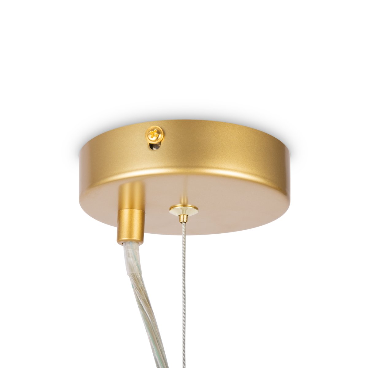 Dallas Ø30 Gold hängelampe Von Maytoni - Ihr einzigartiges Design mit runden Glaskuppeln in verschiedenen Richtungen erzeugt ein dramatisches und elegantes Lichtspiel, das den Raum mit Wärme und Charakter erfüllt.