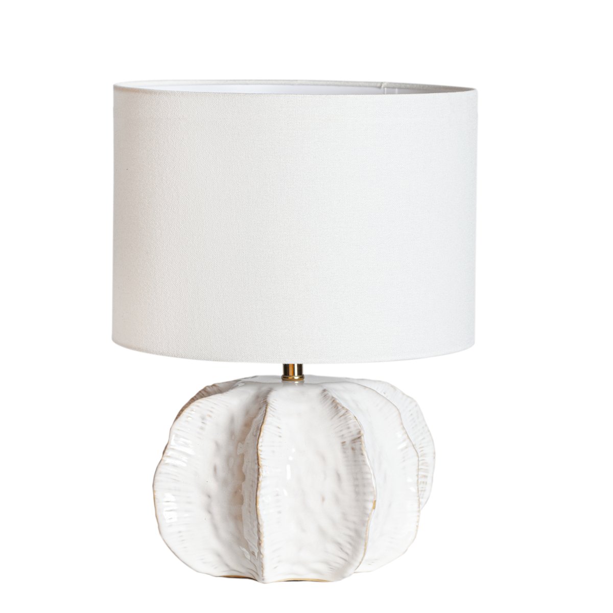 Sandy 37cm Weiß tischlampe Von Cottex - Die Leuchte wird mit einem 1,5 m langen Kabel, einem Netzschalter und einem Netzstecker geliefert.