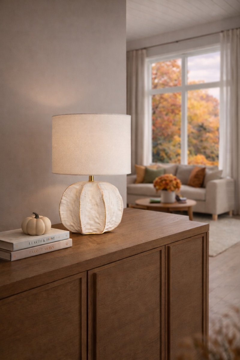 Sandy 37cm Weiß tischlampe Von Cottex - Die Leuchte wird mit einem 1,5 m langen Kabel, einem Netzschalter und einem Netzstecker geliefert.