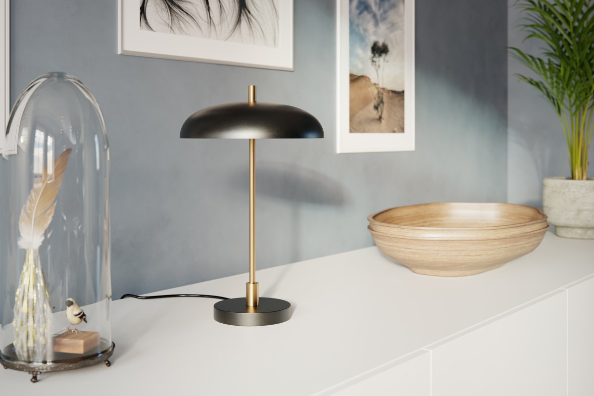 Shelby 45cm Mattschwarz tischlampe Von By Rydéns - Diese Lampe macht sich im Wohnzimmer ebenso gut wie im Schlafzimmer und verleiht jeder Umgebung Stil und Charme.