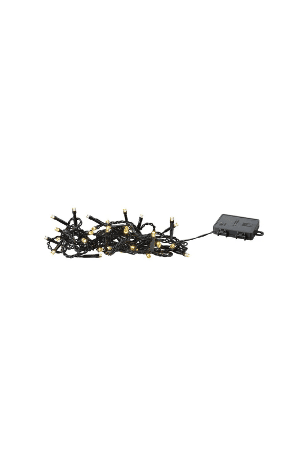 Lichterkette Glimmer 13m Schwarz Von Markslöjd - 8 m lange grüne Schleife mit 80 warmweißen LED-Lichtern.