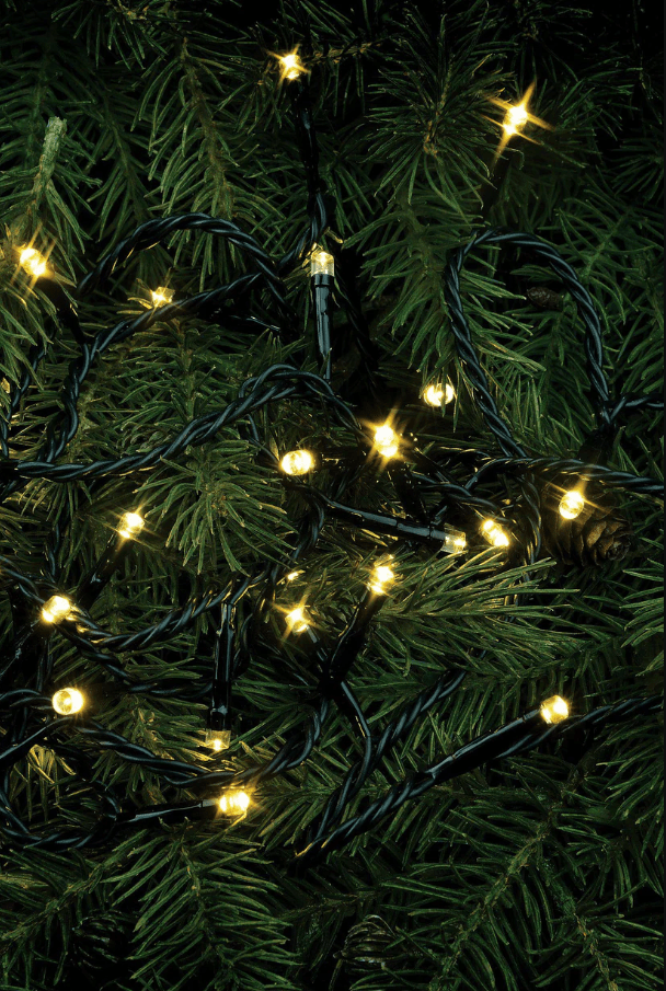 Lichterkette Glimmer 13m Schwarz Von Markslöjd - 8 m lange grüne Schleife mit 80 warmweißen LED-Lichtern.