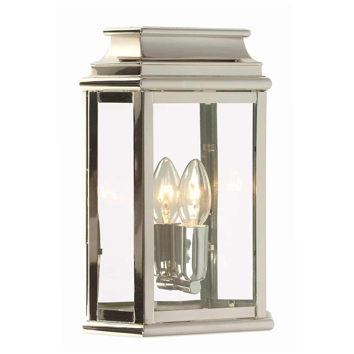 St Martins 30cm Nickel außenlampe Von Elstead Lighting - Es besteht aus massivem Messing und klarem Glas und bietet eine robuste und langlebige Konstruktion, die mit der Zeit eine schöne Patina entwickelt.