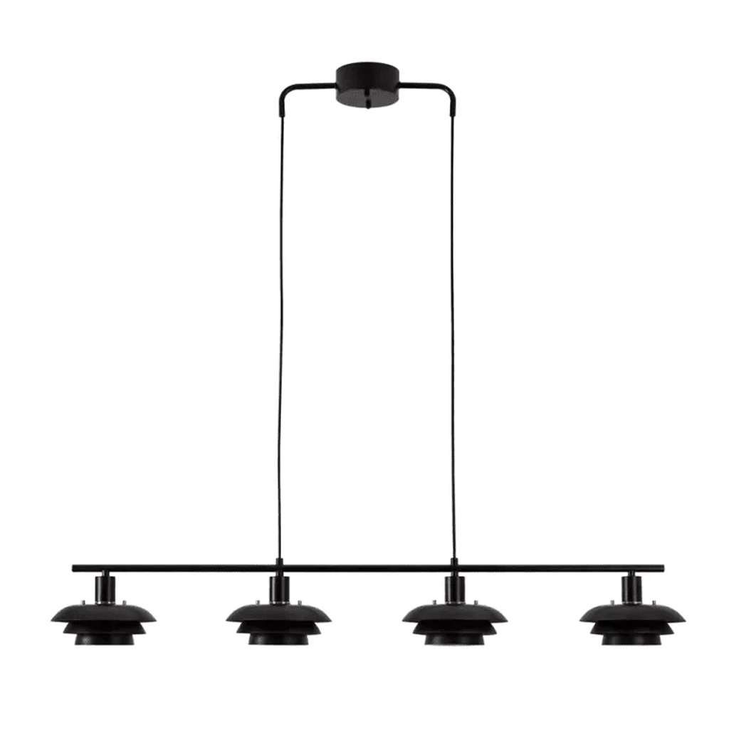 Stealth 120cm Schwarz hängelampe Von Nordic Lighting - Die Leuchte wird mit zwei Sets an Details geliefert &ndash; Kn&ouml;pfen und Ringen in Messingoptik und Schwarz &ndash; sodass Sie ganz einfach die Optik w&auml;hlen k&ouml;nnen, die am besten zu Ihrer Einrichtung passt.