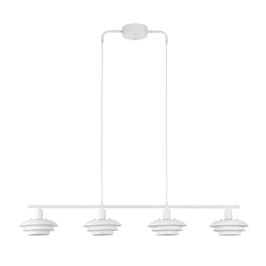 Stealth 120cm Weiß hängelampe Von Nordic Lighting - Die Leuchte wird mit zwei Sets an Details geliefert &ndash; Kn&ouml;pfen und Ringen in Chrom und Wei&szlig; &ndash; sodass Sie ganz einfach die Optik w&auml;hlen k&ouml;nnen, die am besten zu Ihrer Einrichtung passt.