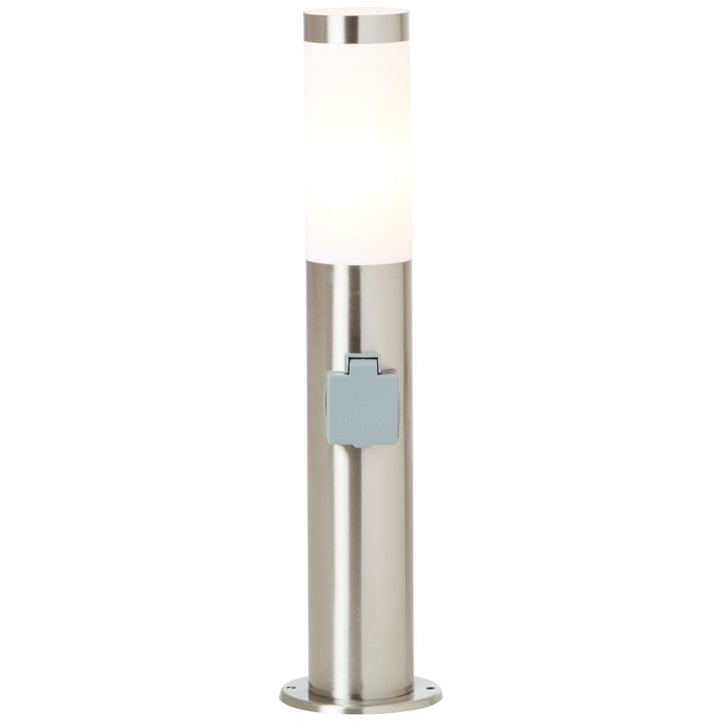 Chorus 50cm Stahl pollarleuchten Von Brilliant - Er lässt sich einfach an einer vorhandenen Basis installieren und verfügt über eine integrierte Steckdose, an die Gartengeräte oder andere Geräte angeschlossen werden können.
