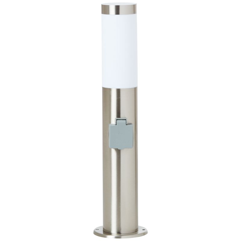 Chorus 50cm Stahl pollarleuchten Von Brilliant - Er lässt sich einfach an einer vorhandenen Basis installieren und verfügt über eine integrierte Steckdose, an die Gartengeräte oder andere Geräte angeschlossen werden können.