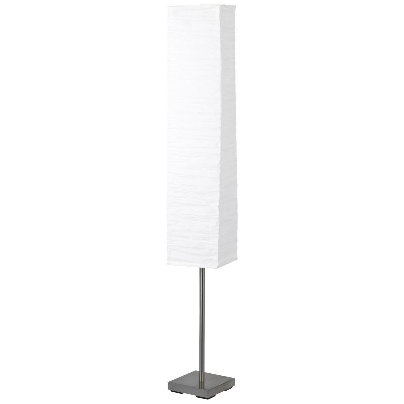Nerva Silber/Weiß stehlampe Von Brilliant - Nerva ist eine dekorative Stehleuchte, die mit ihrem eleganten Design eine stimmungsvolle Atmosphäre im Wohnzimmer schafft.
