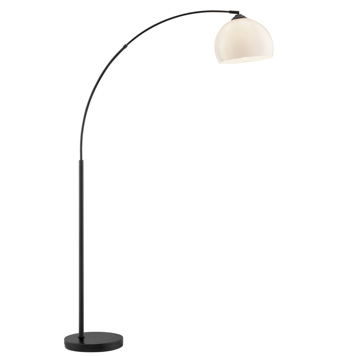 Vessa Schwarz stehlampe Von Brilliant - Die stilvolle Stehleuchte Vessa aus schwarzem Metall mit wei&szlig;em Kunststoffschirm verleiht der Lampe eine sanfte und elegante Ausstrahlung.