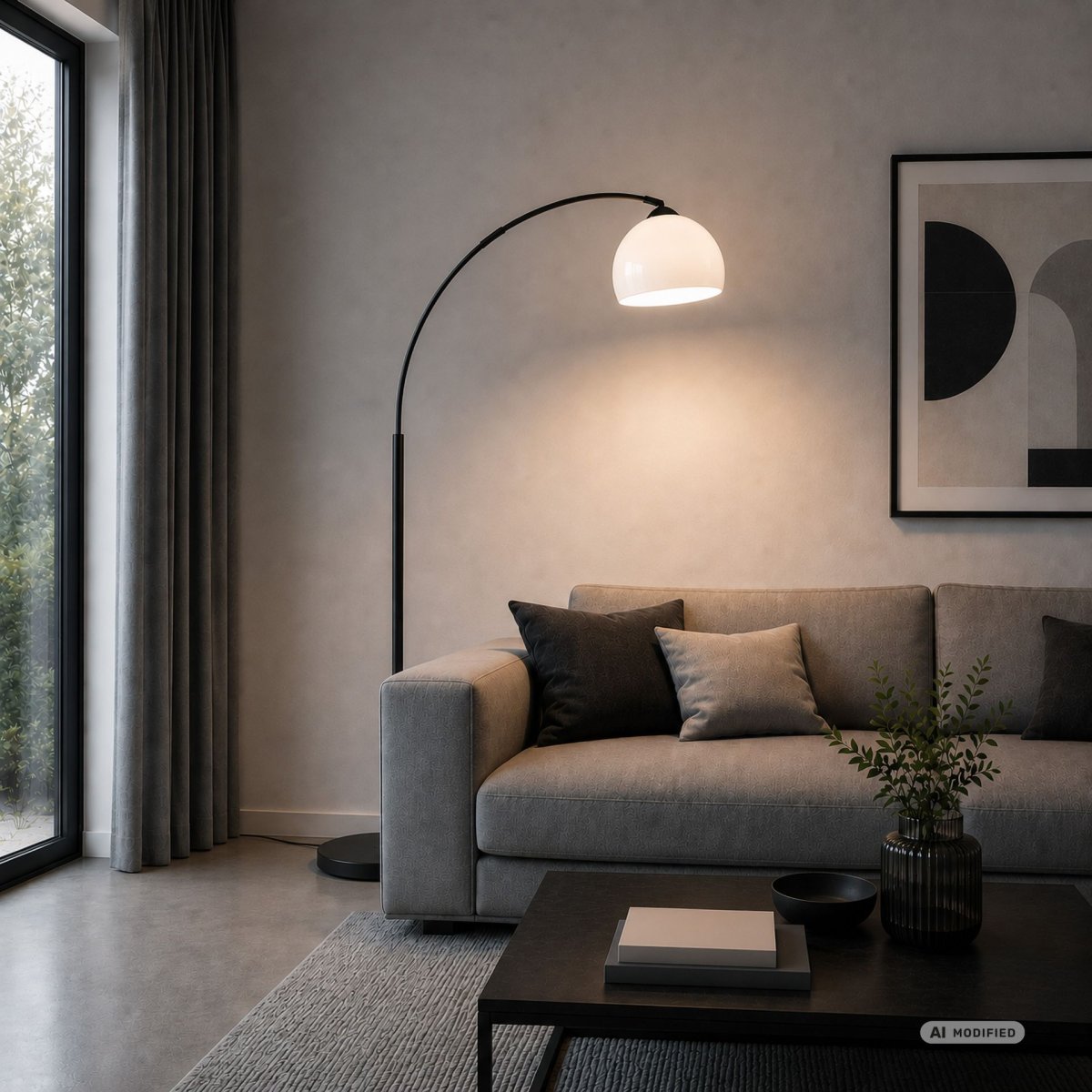 Vessa Schwarz stehlampe Von Brilliant - Die stilvolle Stehleuchte Vessa aus schwarzem Metall mit wei&szlig;em Kunststoffschirm verleiht der Lampe eine sanfte und elegante Ausstrahlung.
