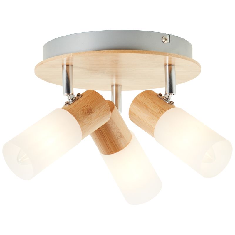 Babsan 3 Holz spotlight Von Brilliant - Die Holzdetails in Kombination mit den weißen Schirmen vermitteln ein warmes und natürliches Gefühl, das auf moderne Funktionalität trifft.