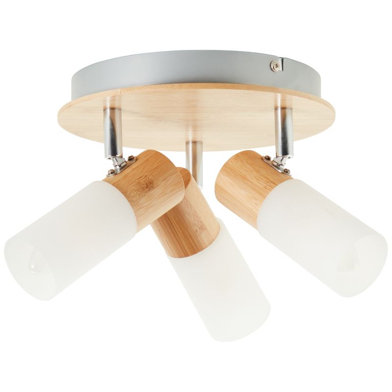 Babsan 3 Holz spotlight Von Brilliant - Die Holzdetails in Kombination mit den weißen Schirmen vermitteln ein warmes und natürliches Gefühl, das auf moderne Funktionalität trifft.