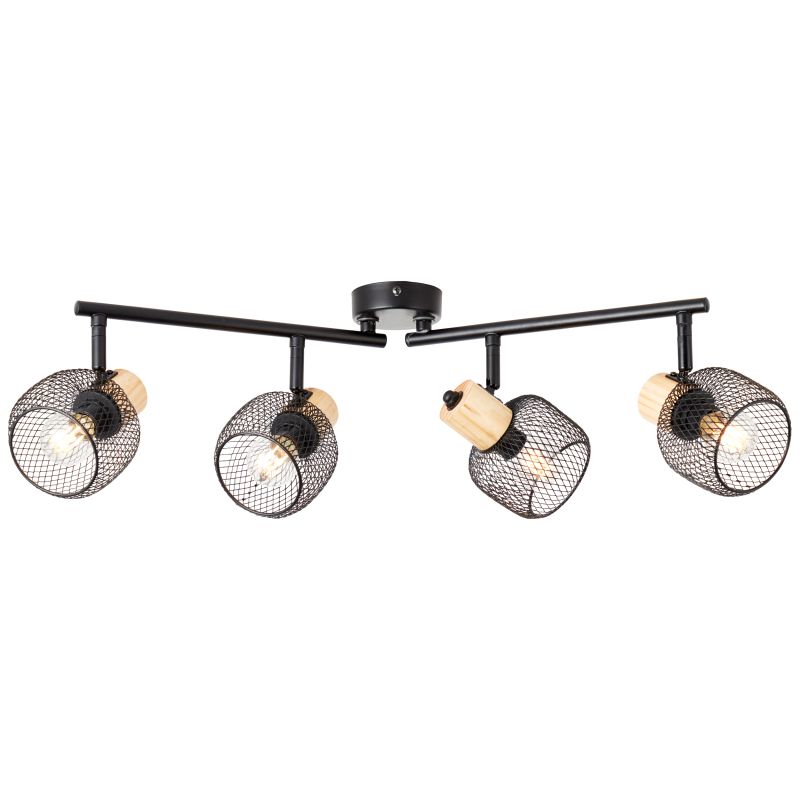 Giada 4 Schwarz spotlight Von Brilliant - Die Leuchte kann sowohl an der Decke als auch an der Wand montiert werden und verfügt über verstellbare Leuchtenköpfe, mit denen Sie das Licht dorthin lenken können, wo es benötigt wird – von der Hervorhebung von Details bis hin zur Beleuchtung ganzer Räume.