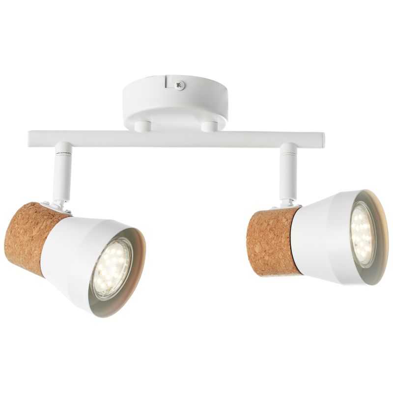 Moka 2 Weiß spotlight Von Brilliant - Das nat&uuml;rliche Korkmaterial vermittelt ein warmes und gem&uuml;tliches Gef&uuml;hl und macht die Leuchte zu einem stilvollen Blickfang in Ihrem Zuhause.