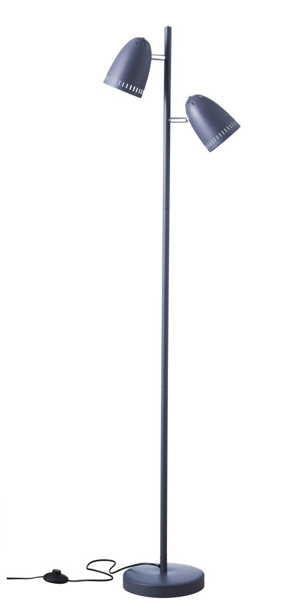 Dynamo 2 Dunkelgrau stehlampe Von Superliving - Die Schirme lassen sich um volle 345&deg; neigen und drehen, sodass Sie das Licht ganz einfach genau dorthin lenken k&ouml;nnen, wo Sie es brauchen &ndash; perfekt als Leselampe oder Stimmungslicht im Wohnzimmer.