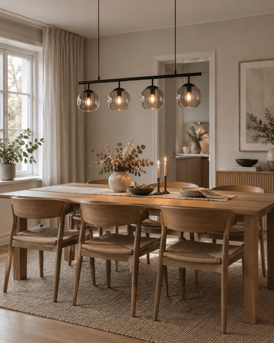 Globi 4 78cm Schwarz/Rauchig hängelampe Von Nordic Lighting - Die schwarze Metallaufh&auml;ngung verleiht ihr eine elegante und grafische Note, w&auml;hrend die vier runden Kuppeln aus Rauchglas ein angenehmes und gleichm&auml;&szlig;iges Licht im Raum verbreiten.