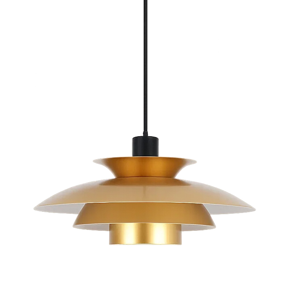 Stealth 2 Ø50 Gold hängelampe Von Nordic Lighting - Sie eignet sich perfekt f&uuml;r die Platzierung &uuml;ber dem Esstisch oder im Wohnzimmer und vereint Funktion und Stil auf ideale Weise.