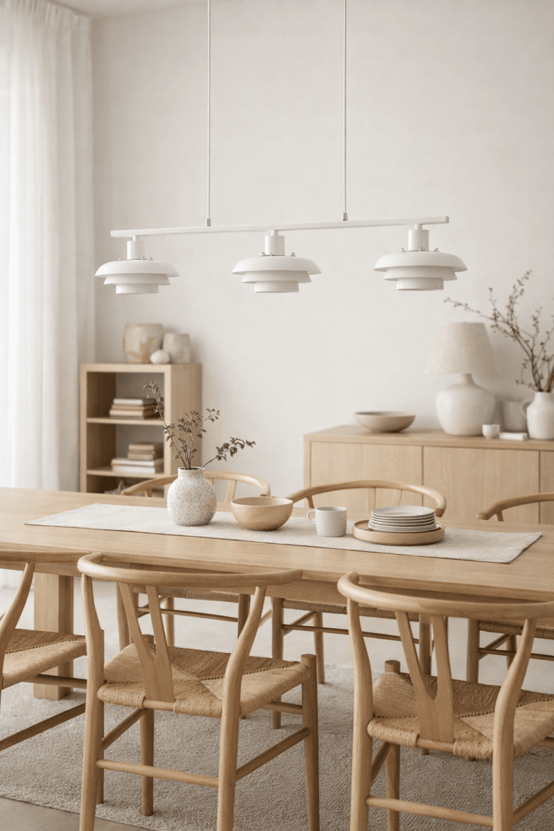 Stealth 86cm Weiß hängelampe Von Nordic Lighting - Die Leuchte wird mit zwei Sets an Details geliefert &ndash; Kn&ouml;pfen und Ringen in Chrom und Wei&szlig; &ndash; sodass Sie ganz einfach die Optik w&auml;hlen k&ouml;nnen, die am besten zu Ihrer Einrichtung passt.