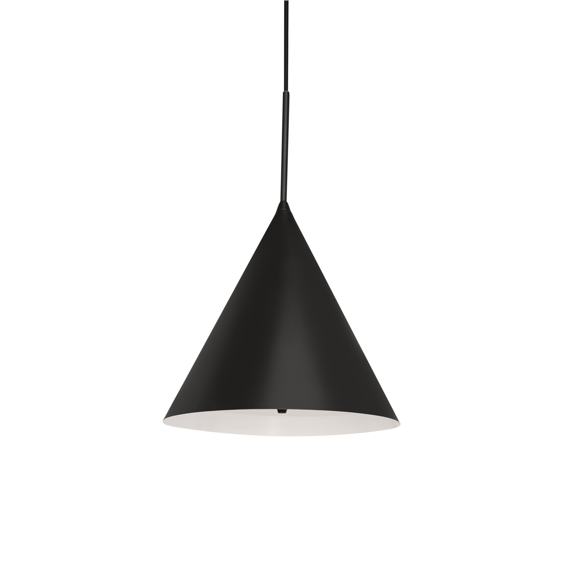 Idre Ø30 Svart hängelampe Von Armaturhantverk - Nedtill har lampan en akrylsk&auml;rm som bidrar till en j&auml;mn ljusspriding men ocks&aring; till att undvika bl&auml;ndning.