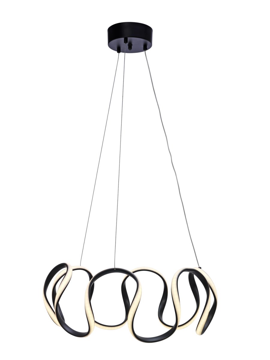 Wave Ø55 Schwarz hängelampe Von Cottex - Die Wave-Pendelleuchte aus Metall und Silikon ist eine moderne und einzigartige Lampe mit einem eleganten, wellenförmigen Design.